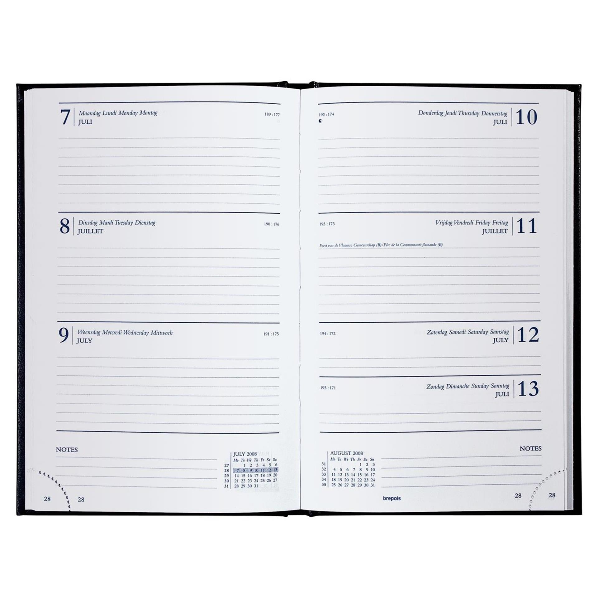 Brepols bureauagenda saturnus week 2027 lima zwart 13x21 cm
