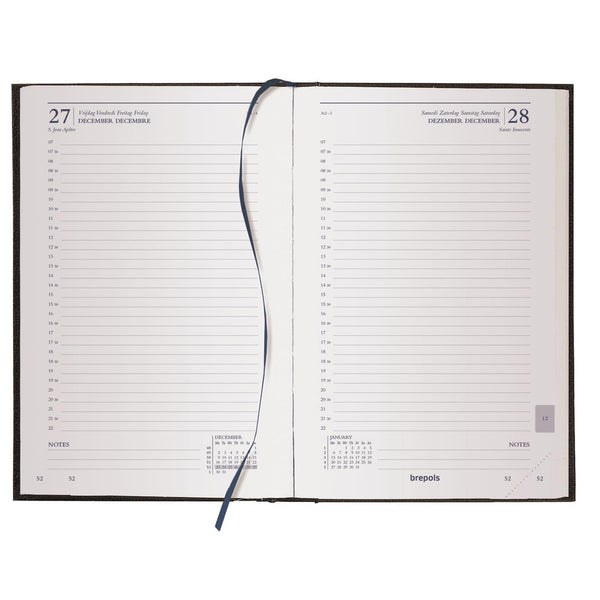 Brepols bureauagenda saturnus 1 dag 2027 lima blauw 13x21 cm
