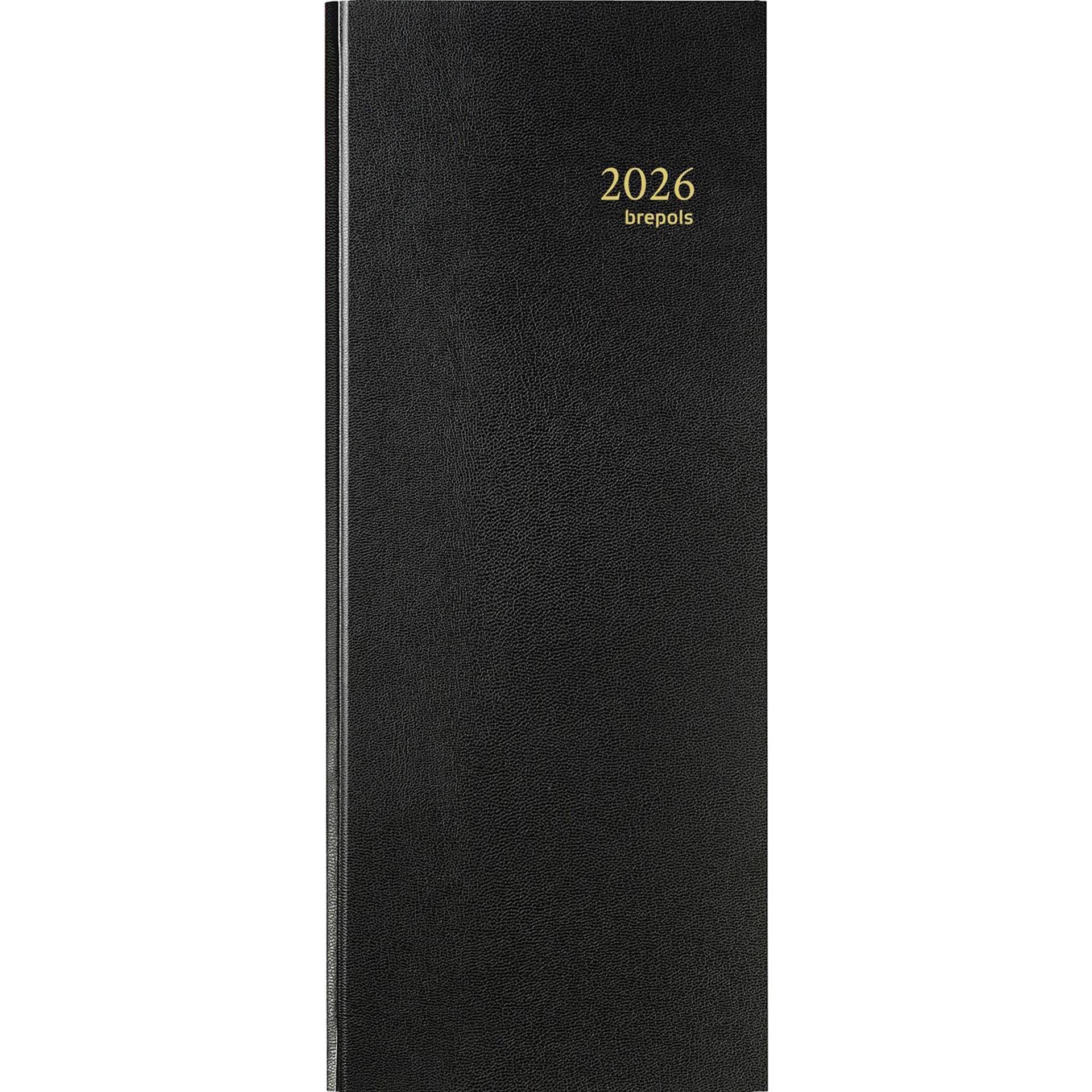 Brepols agenda saturnus 1 dag 2026 lang zwart
