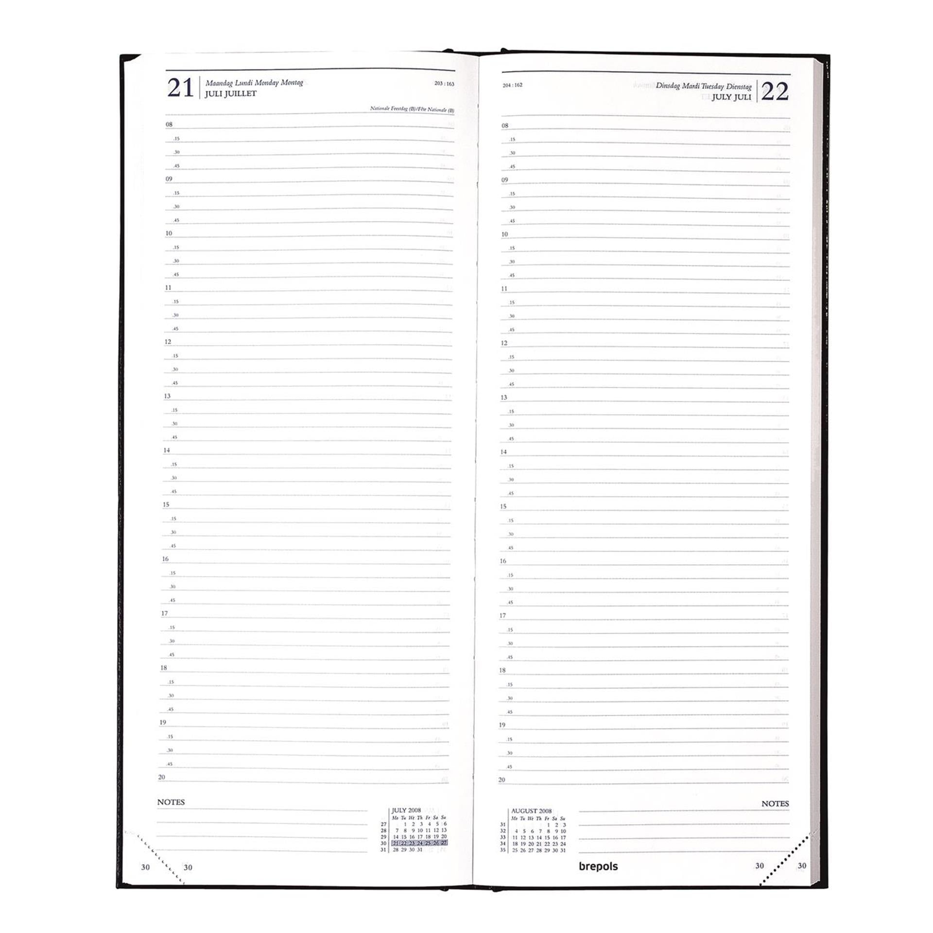 Brepols bureauagenda saturnus 1 dag 2027 lima zwart 13x33cm