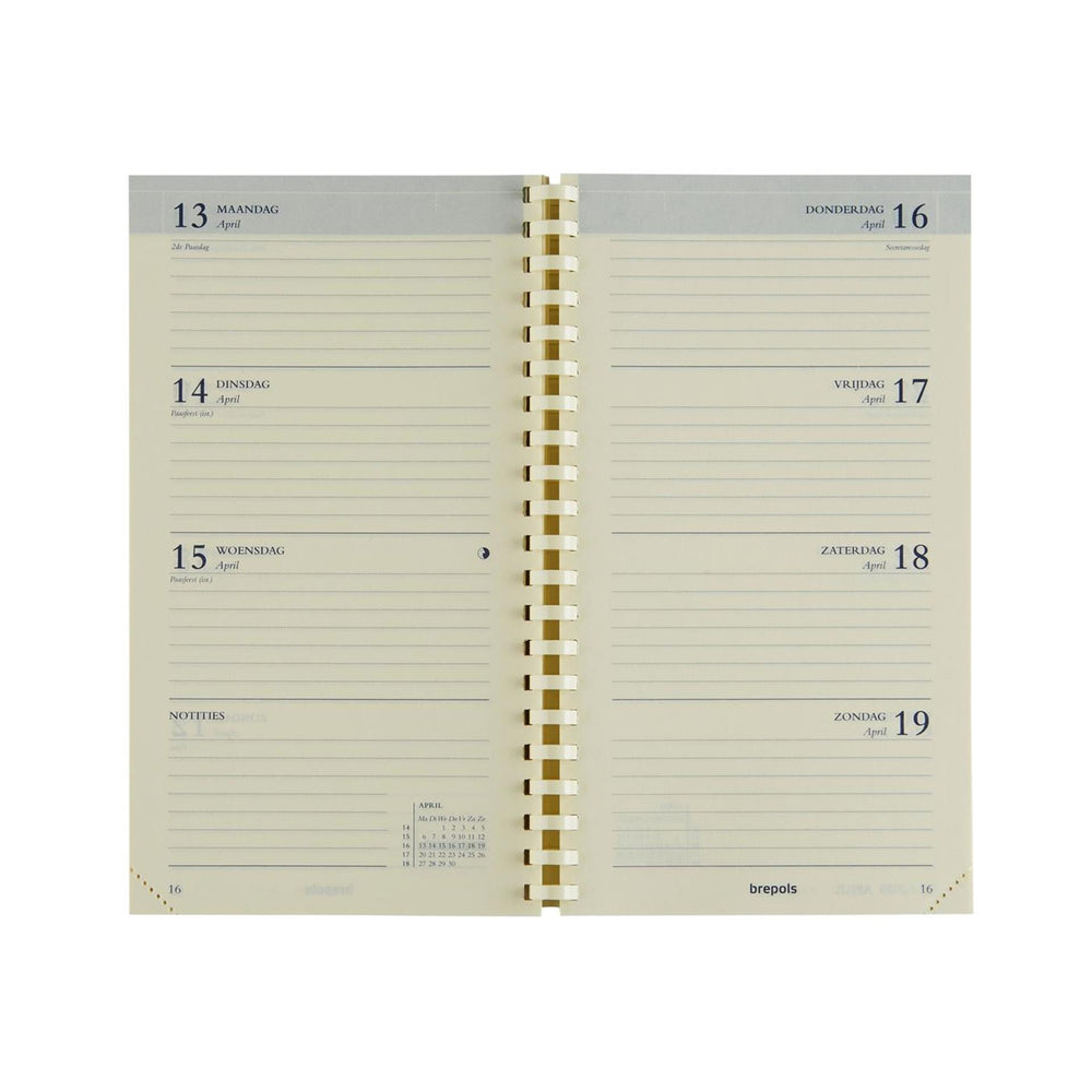 Brepols zakagenda interplan week nl 2026 genova zwart 9x 16 cm
