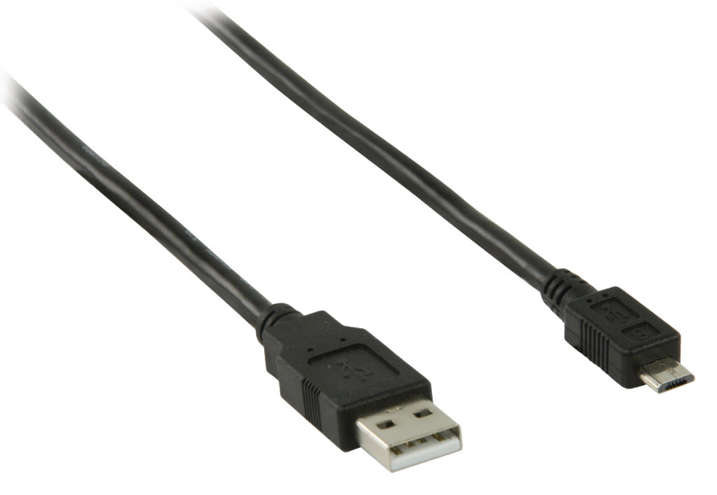 Valueline vlcp60500b05 usb 2.0 usb a male - usb micro b male kabel 0,50 m zwart