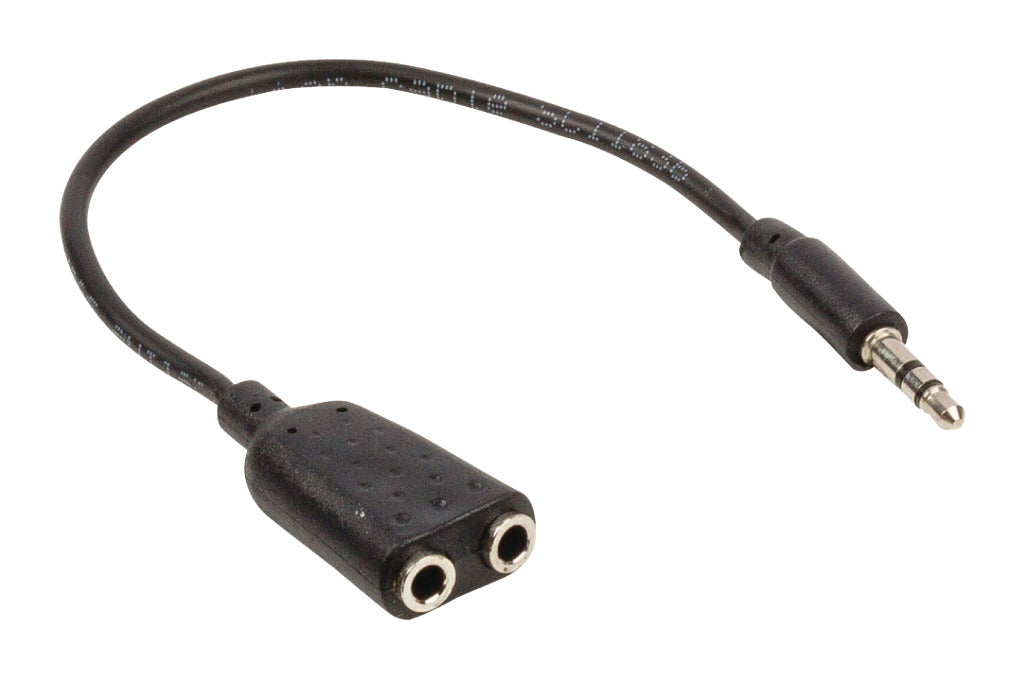 Valueline vlap22100b02 jack stereo audio verdeelkabel 3,5 mm mannelijk - 2x 3,5 mm vrouwelijk 0,20 m zwart