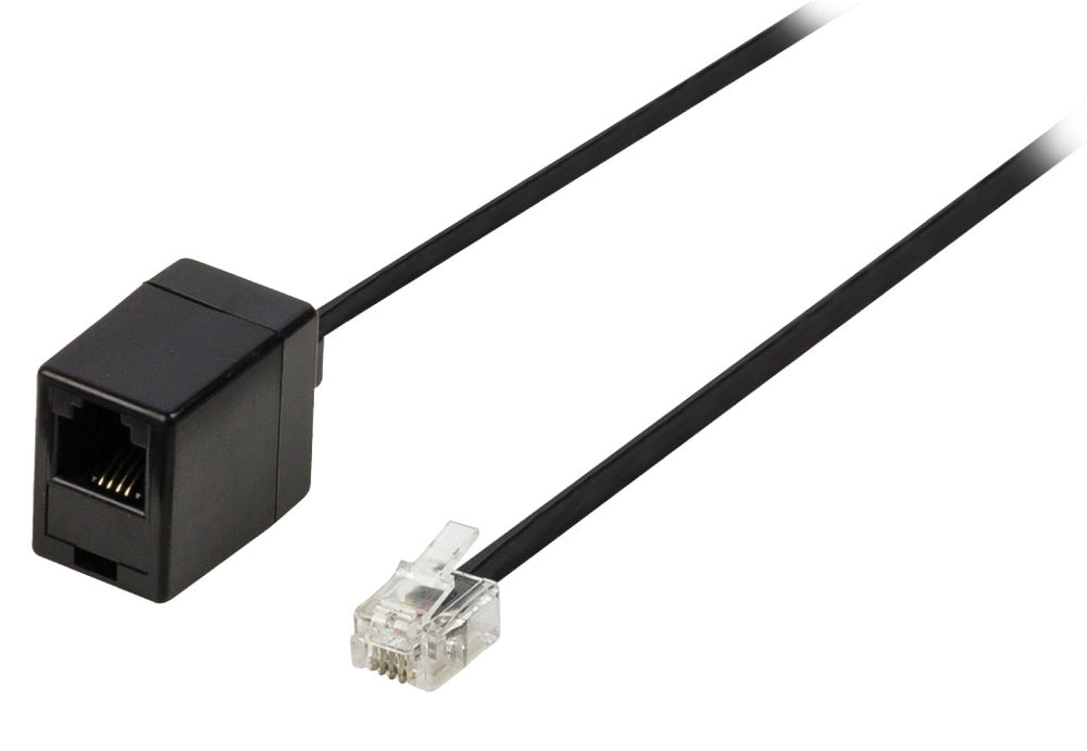 Valueline Valueline VLTP90205B100 Telecom Verlengkabel Rj11 Mannelijke Rj11 Vrouwelijke 10,0 M Zwart
