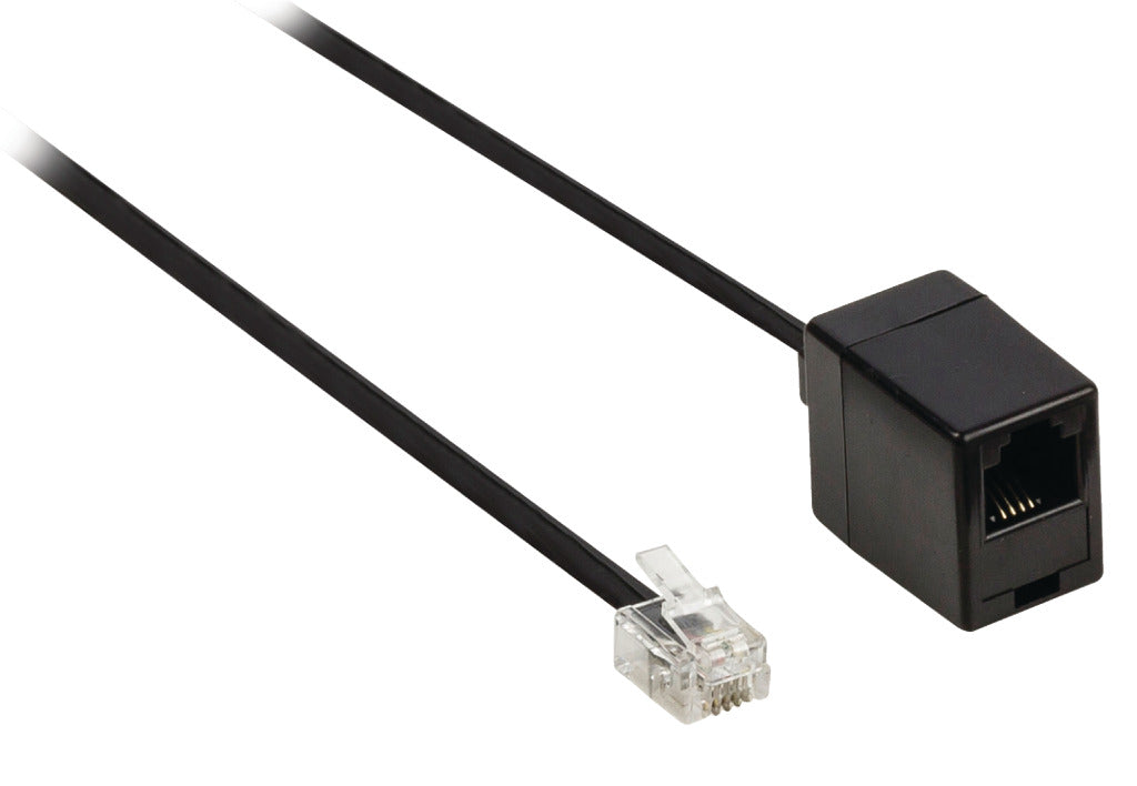 Valueline Valueline VLTP90205B100 Telecom Verlengkabel Rj11 Mannelijke Rj11 Vrouwelijke 10,0 M Zwart