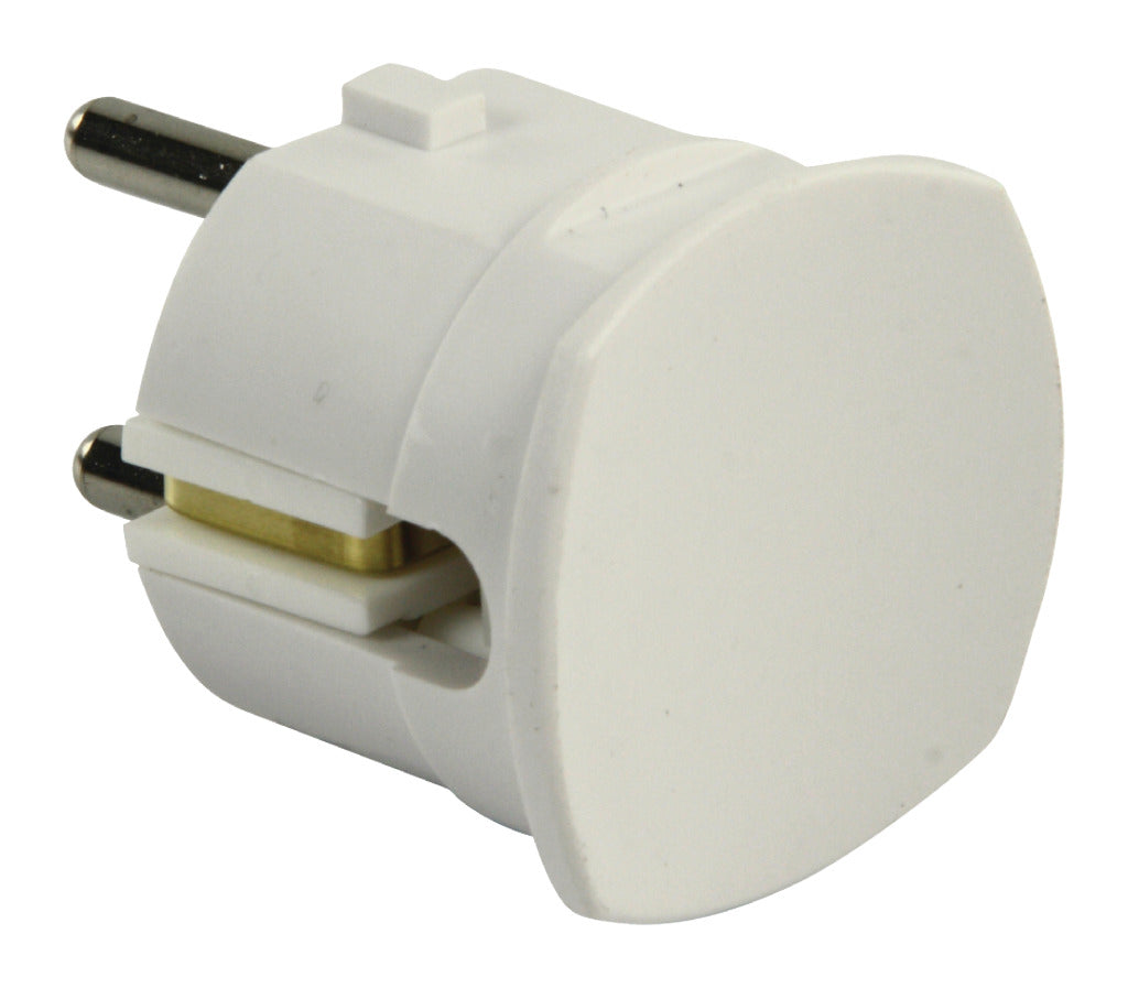 Hq el-st005 randaarde stekker met zij-uitgang wit