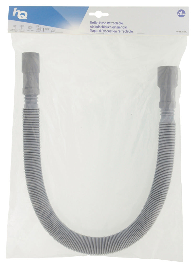 Hq w9-ohr-0620n uittrekbare afvoerslang 24 19 mm recht - 29 22 mm recht 0,60 - 2,00 m