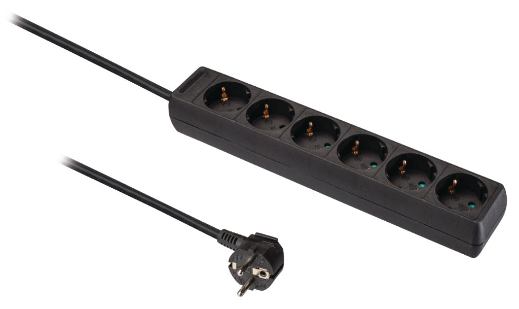 Valueline vles615f001bl stekkerdoos 6-wegs 1,50 m zwart