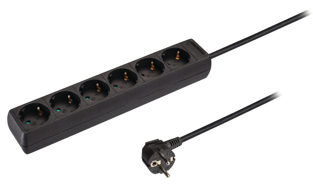 Valueline vles615f001bl stekkerdoos 6-wegs 1,50 m zwart