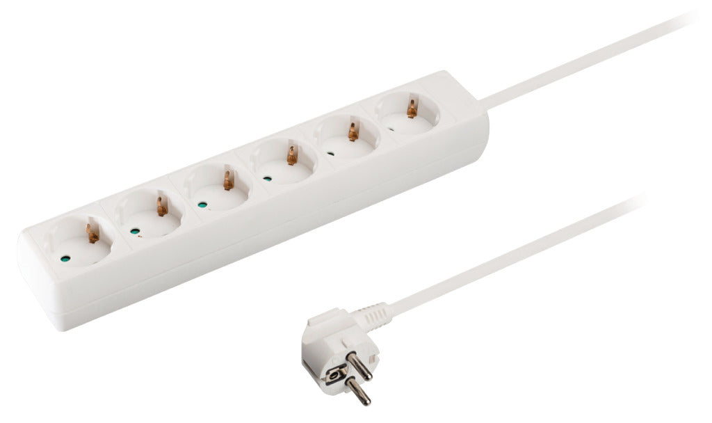 Valueline vles630f001wh stekkerdoos 6-wegs 3,00m wit