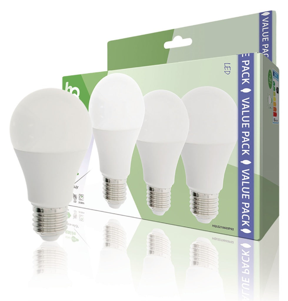 Hq le27a603p02 ledlamp 3 stuks e27 a60 9w 806 lm 2700k