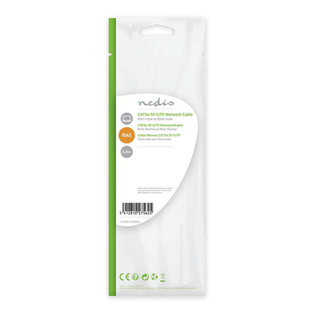Nedis ccgp85121bk025 cat5e sf utp-netwerkkabel rj45 male - rj45 male 0,25 m zwart