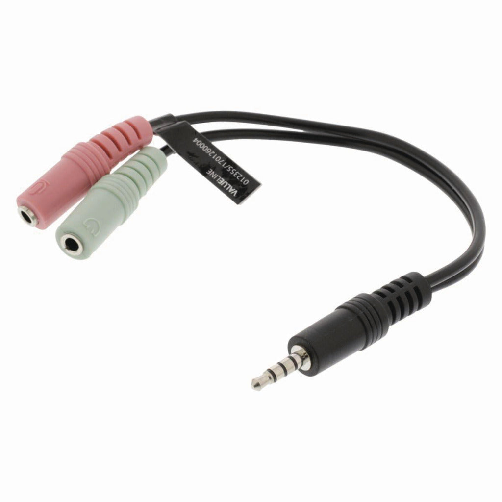 Nedis cagp22150bk02 audiokabel hoofdtelefoon 3,5 mm mannelijk - 2x 3,5 mm vrouwelijk 0,2 m zwart