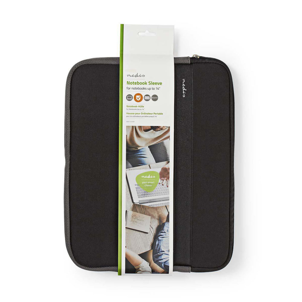 Nedis nbse13100bk notebookhoes 13 - 14 neopreen zwart antraciet
