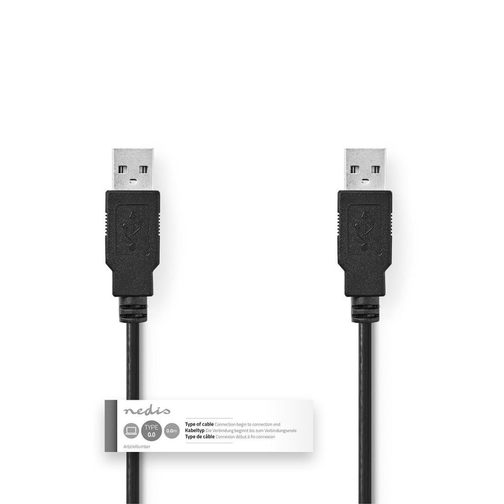 Nedis CCGT60000BK20 Kabel USB 2.0 A Male A Male 2,0 M Zwart