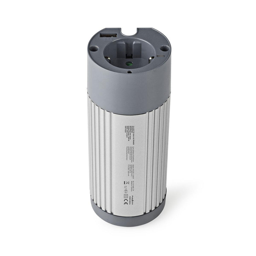 Nedis PIMS10024 Stroomomvormer Gemodificeerde Sinusgolf 24 V Dc 230 V 100 W 1x Schuko 1x- Usb-uitgang