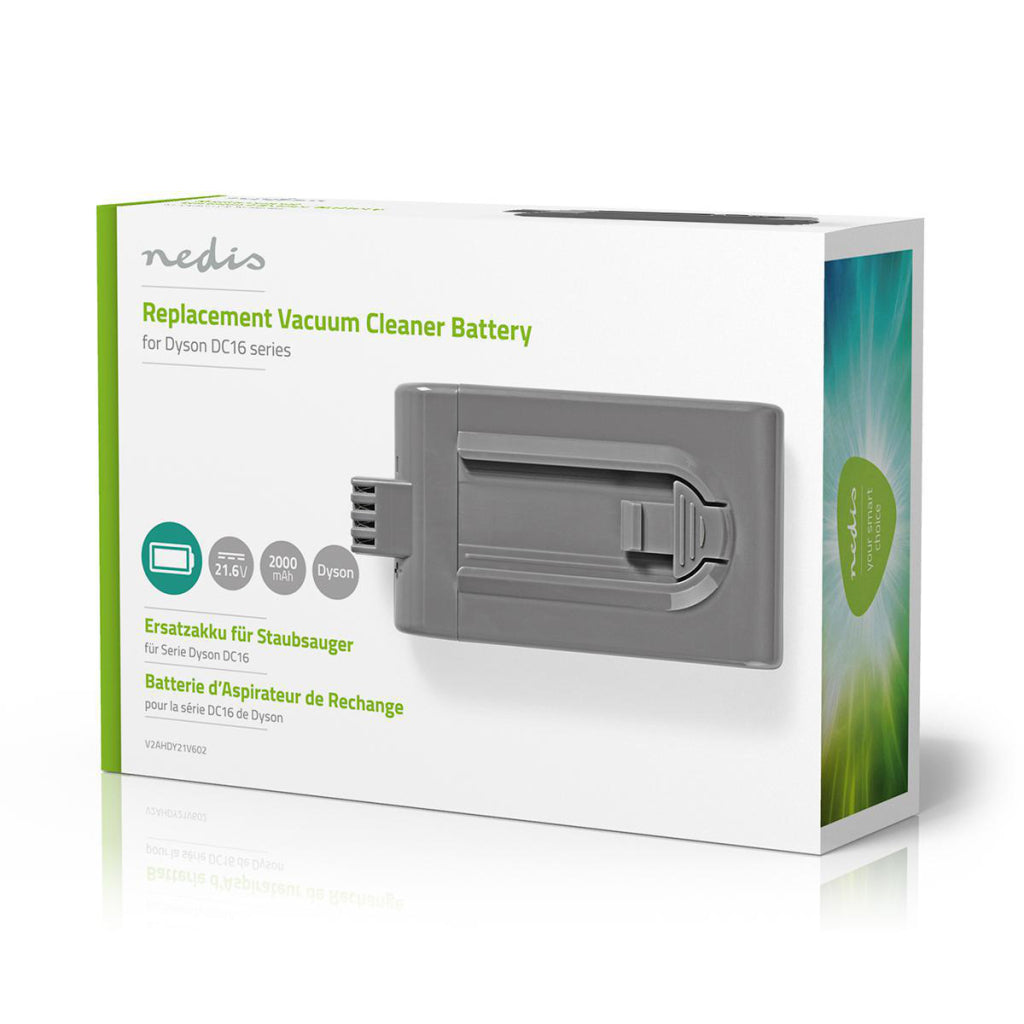 Nedis v2ahdy21v602 stofzuiger-accu li-ion 21,6 v 2 ah 43,2 wh vervanging voor dyson dc16-serie