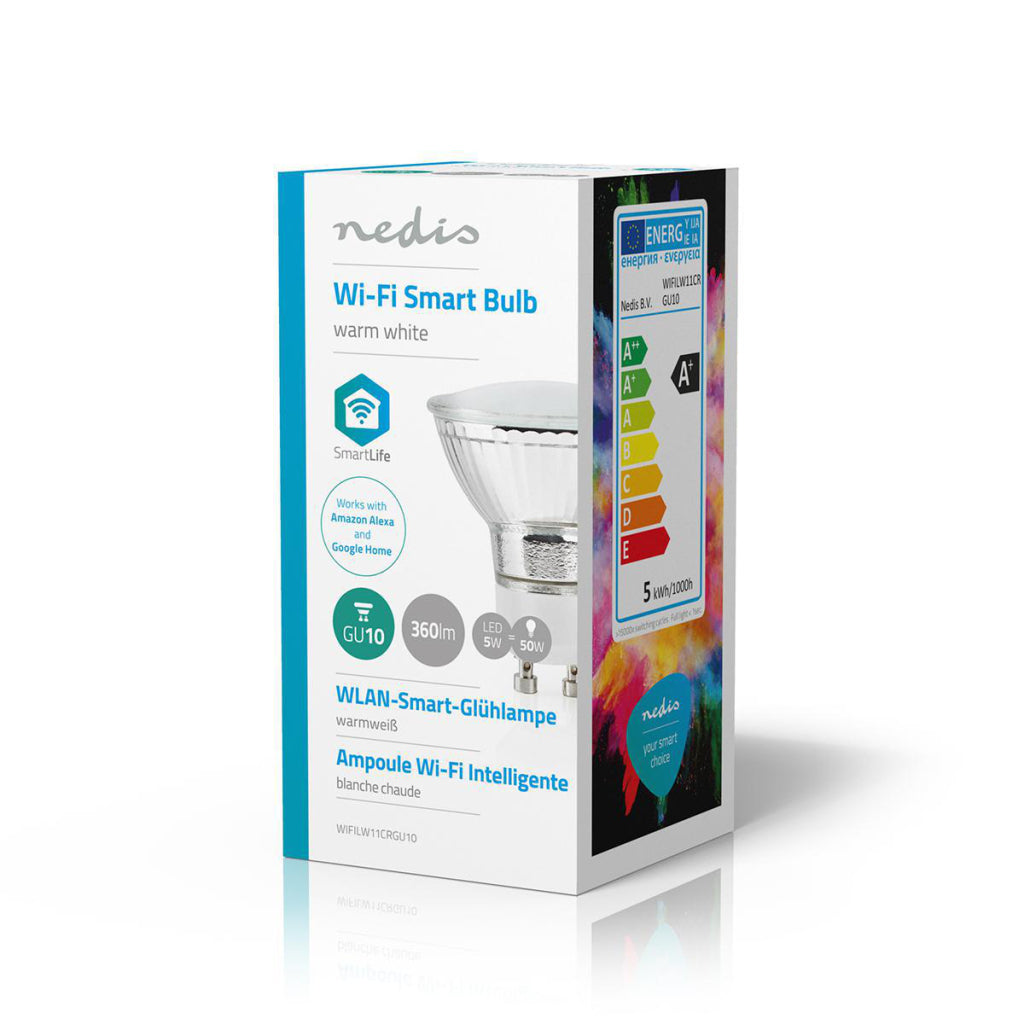 Nedis wifilw11crgu10 wi-fi smart led-lamp warm wit gu10