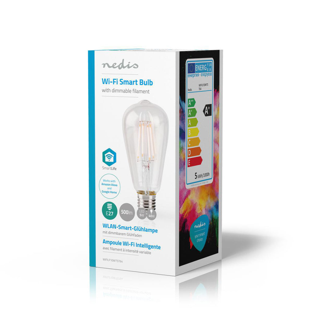 Nedis wifilf10wtst64 wifi smart led filamentlamp e27 st64 5w 500 lm