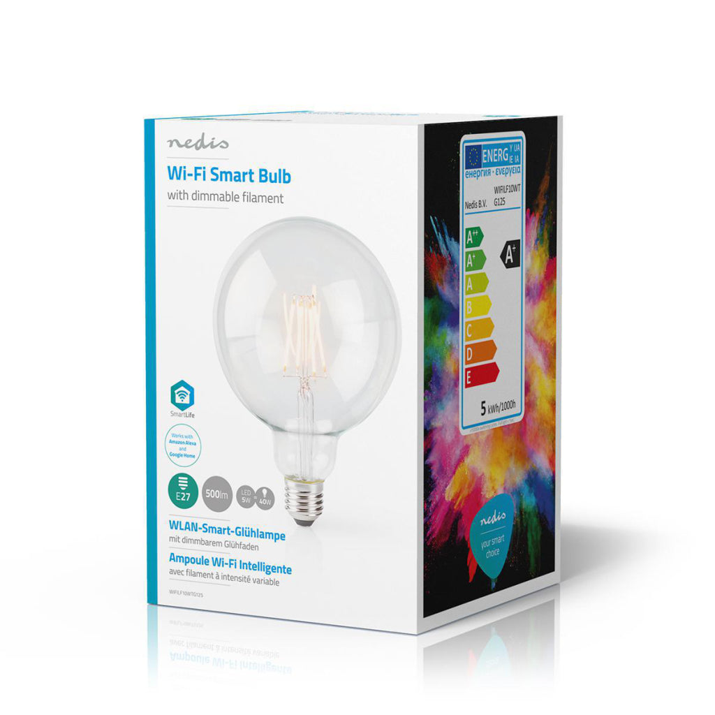 Nedis wifilf10wtg125 wifi smart led filamentlamp e27 125 mm 5w 500 lm