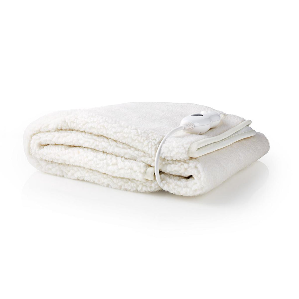 Nedis pebl120cwt1 elektrische deken onderdeken 150 x 80 cm 3 warmtestanden indicatielampje oververhittingsbeveiliging
