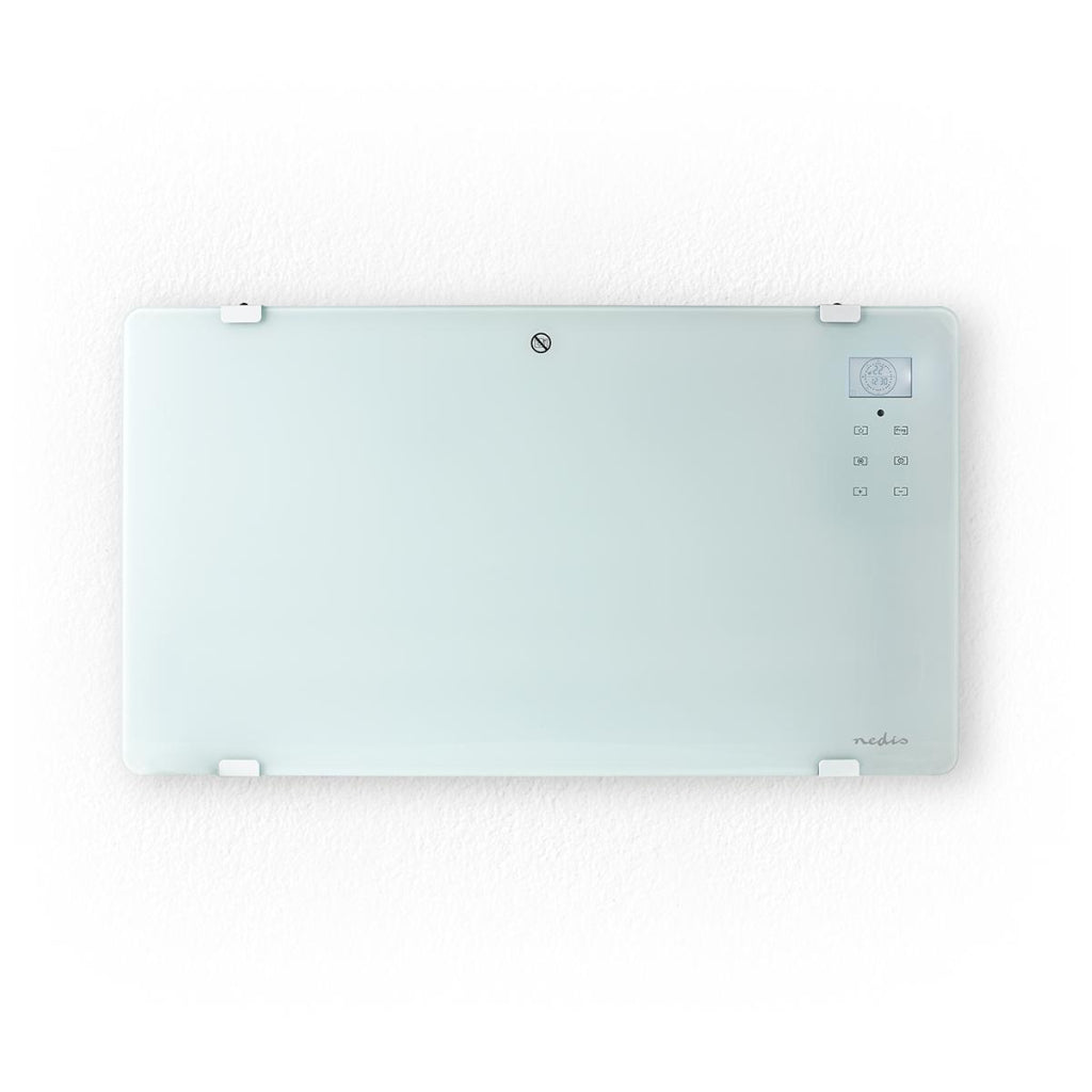 Nedis wifihtpl20fwt slanke convectorkachel met wifi thermostaat glazen frontpaneel 2000 w wit