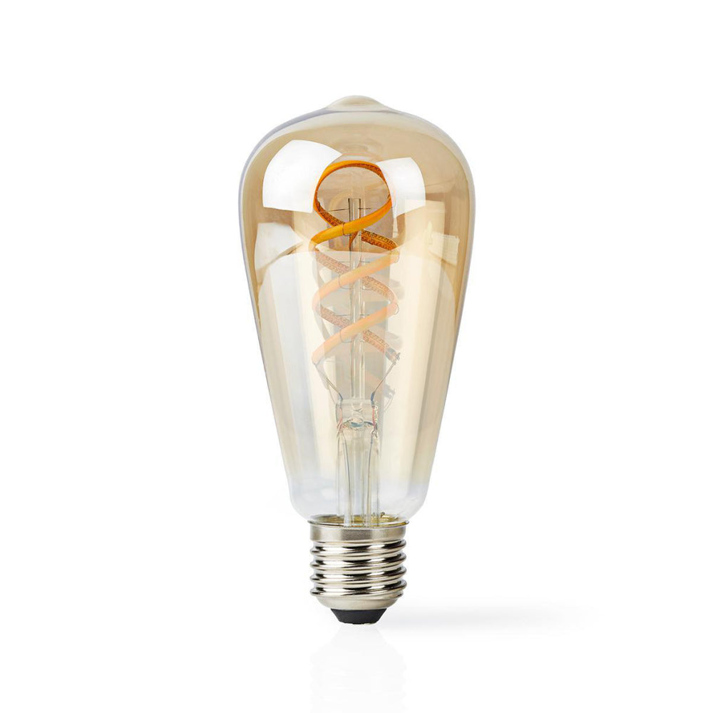 Nedis WIFILT10GDST64 Wi-fi Warm Tot Koel Wit Led Filamentlamp gedraaid E27 St64 5,5 W 350 Lm