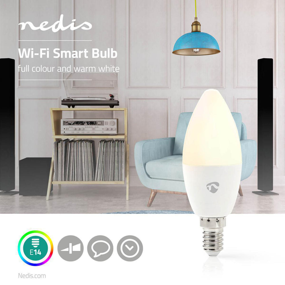 Nedis wifilc11wte14 wifi smart led-lamp full colour en warm wit e14
