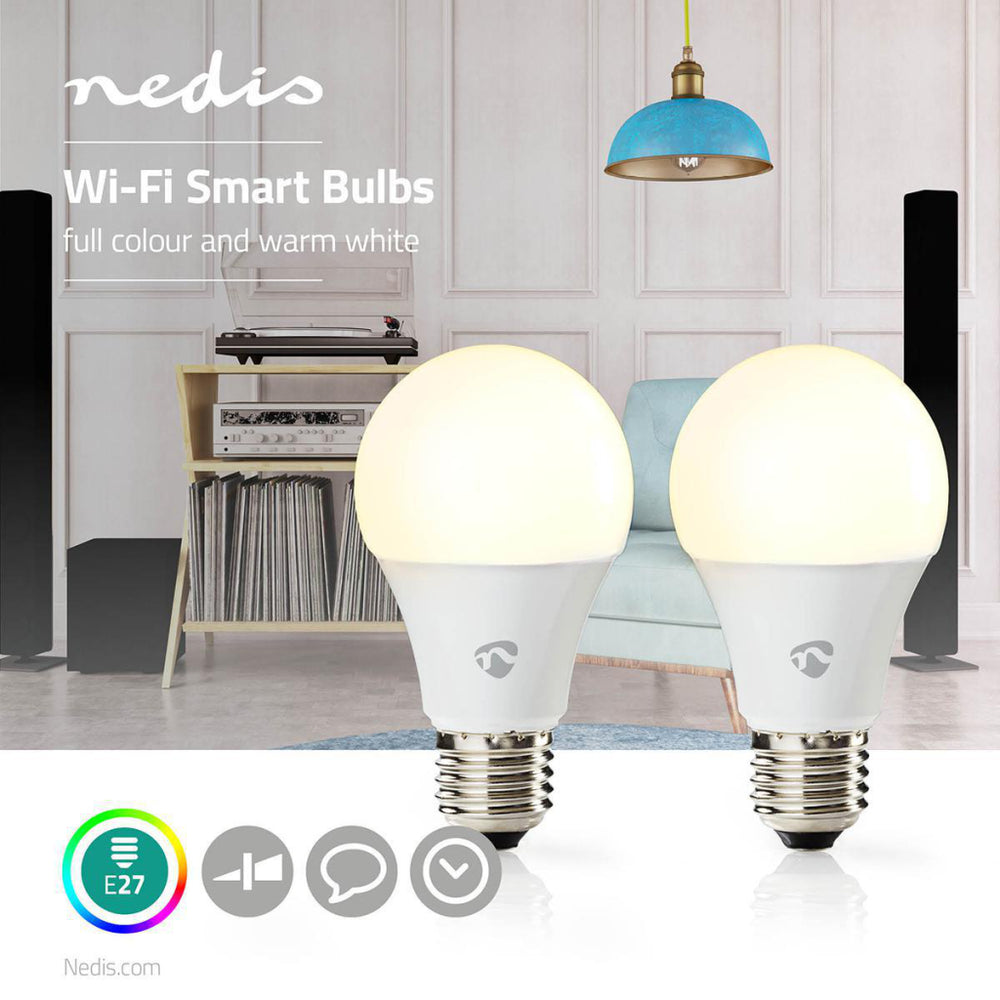 Nedis WIFILC21WTE27 Wi-Fi Led-lampen Full-colour En Warm-wit E27 2-pack