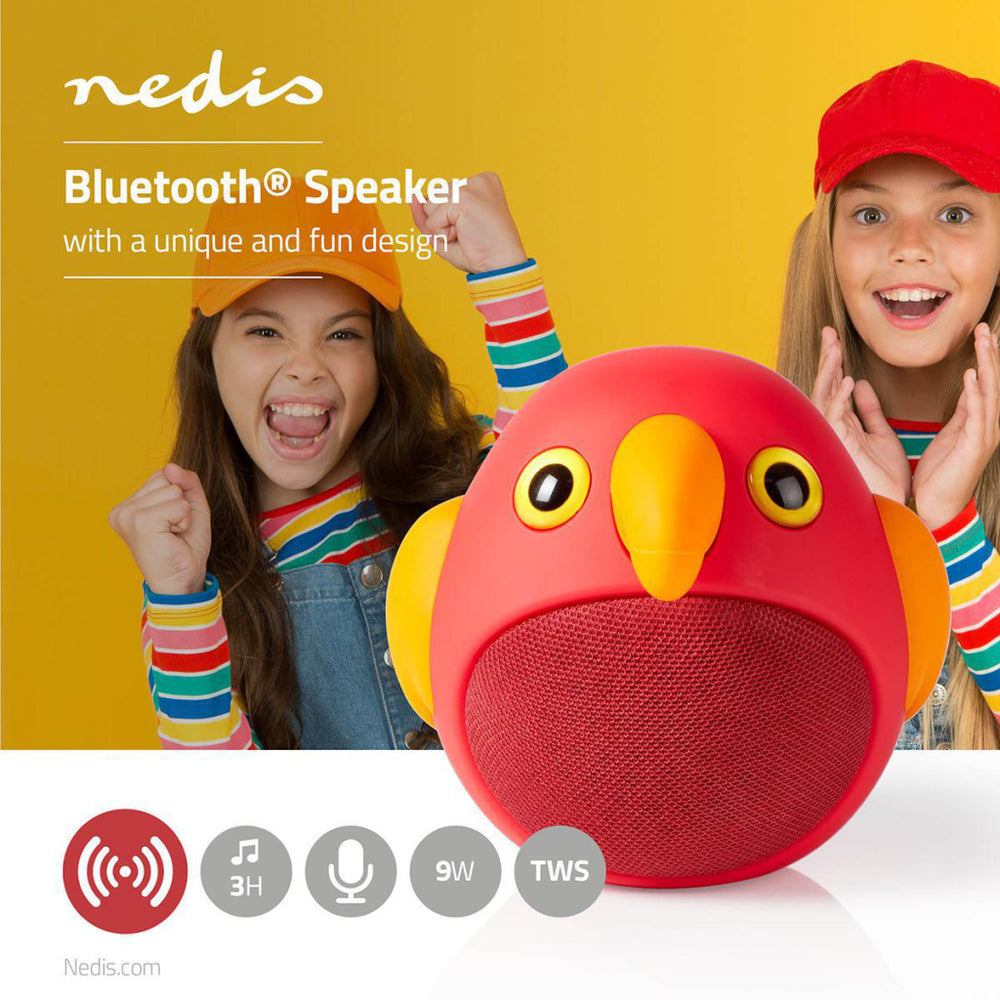 Nedis SPBT4100RD Animaticks Bluetooth-luidspreker 3 Uur Speeltijd Handsfree Bellen Perry Parrot