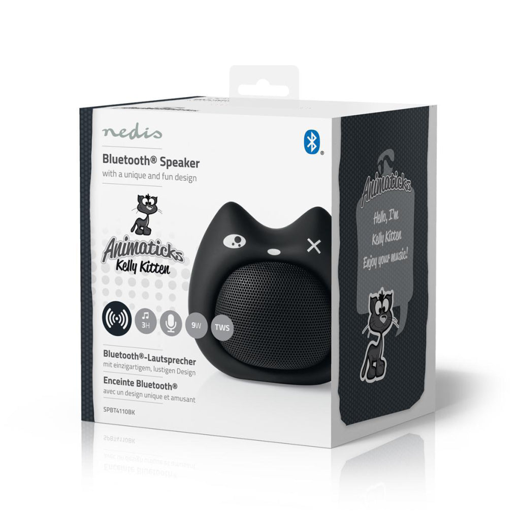 Nedis SPBT4110BK Animaticks Bluetooth-luidspreker 3 Uur Speeltijd Handsfree Bellen Kelly Kitten