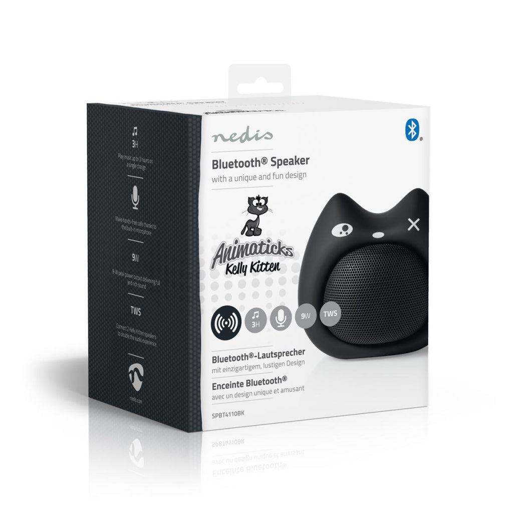 Nedis SPBT4110BK Animaticks Bluetooth-luidspreker 3 Uur Speeltijd Handsfree Bellen Kelly Kitten