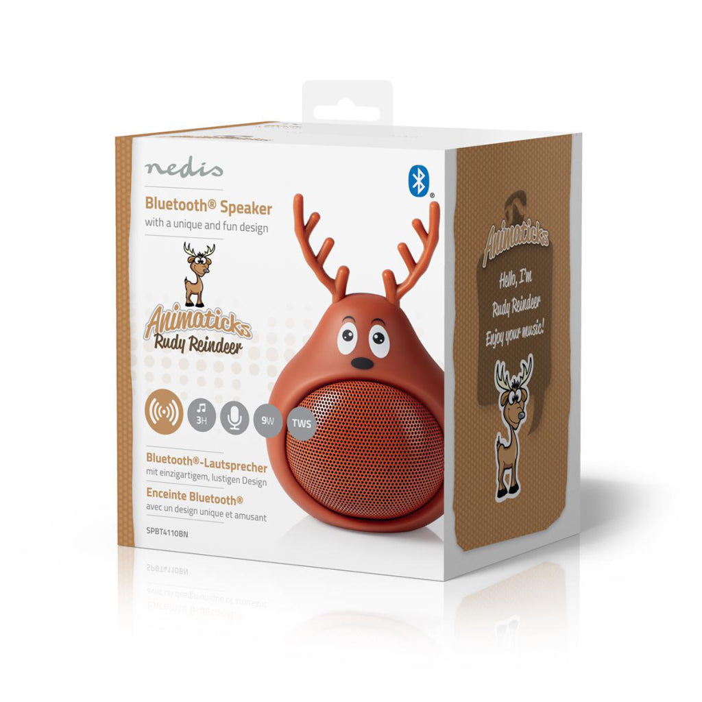 Nedis SPBT4110BN Animaticks Bluetooth-luidspreker 3 Uur Speeltijd Handsfree Bellen Rudy Rendier
