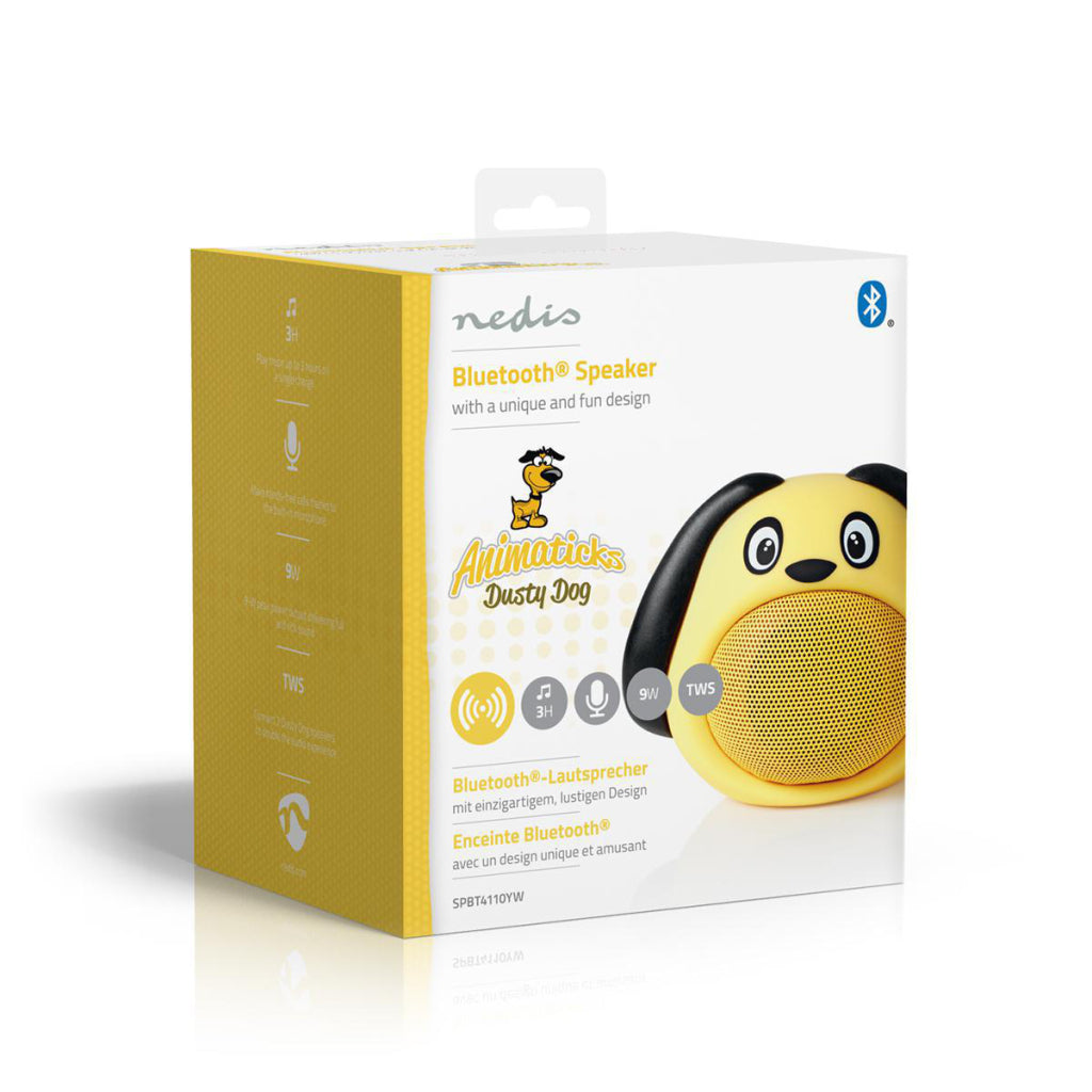 Nedis SPBT4110YW Animaticks Bluetooth-luidspreker 3 uur Speeltijd Handsfree Bellen Dusty Dog