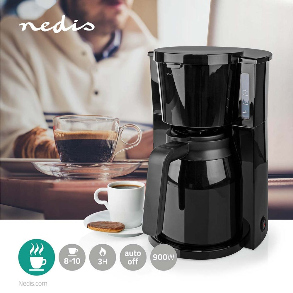 Nedis KACM250EBK Koffiezetapparaat Maximale capaciteit: 1,0 L 8 Warmhoudfunctie Zwart