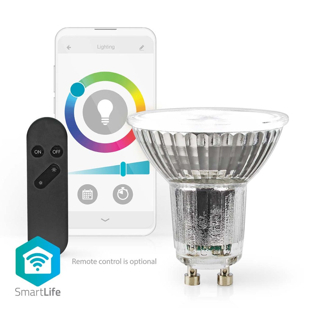 Nedis wifilrc10gu10 smartlife multicolor lamp wifi gu10 345 lm 4,9 w rgb warm tot koel wit android handel; ios par16