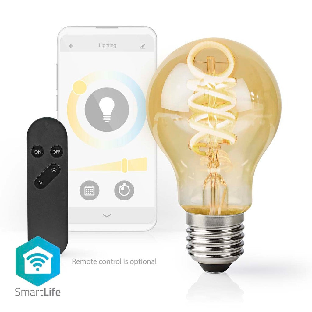 Nedis wifilrt10a60 smartlife led filamentlamp wifi e27 360 lm 4,9w warm tot koel wit 1800 - 6500k glas android trade; ios peer