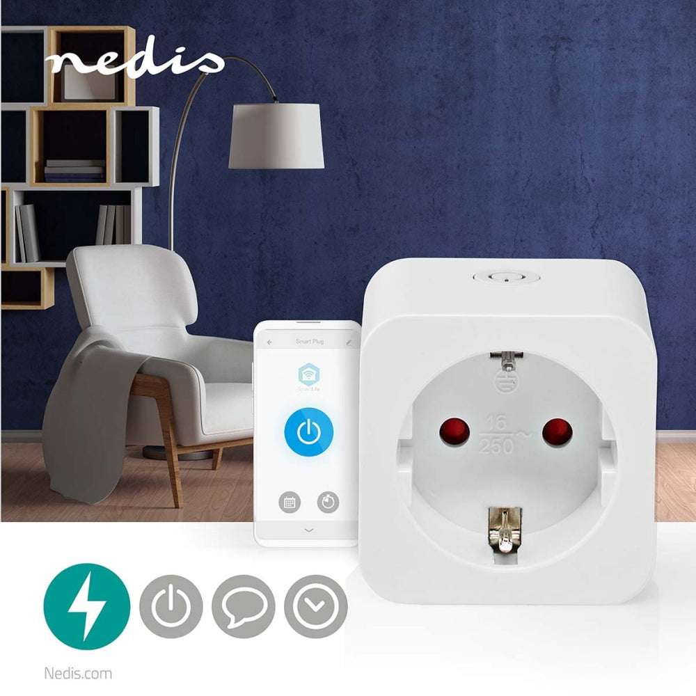 Nedis wifip131fwt smartlife smart stekker wifi 1 stuks 3680 w type f (cee 7 3) -10 - 45 °C android ios wit