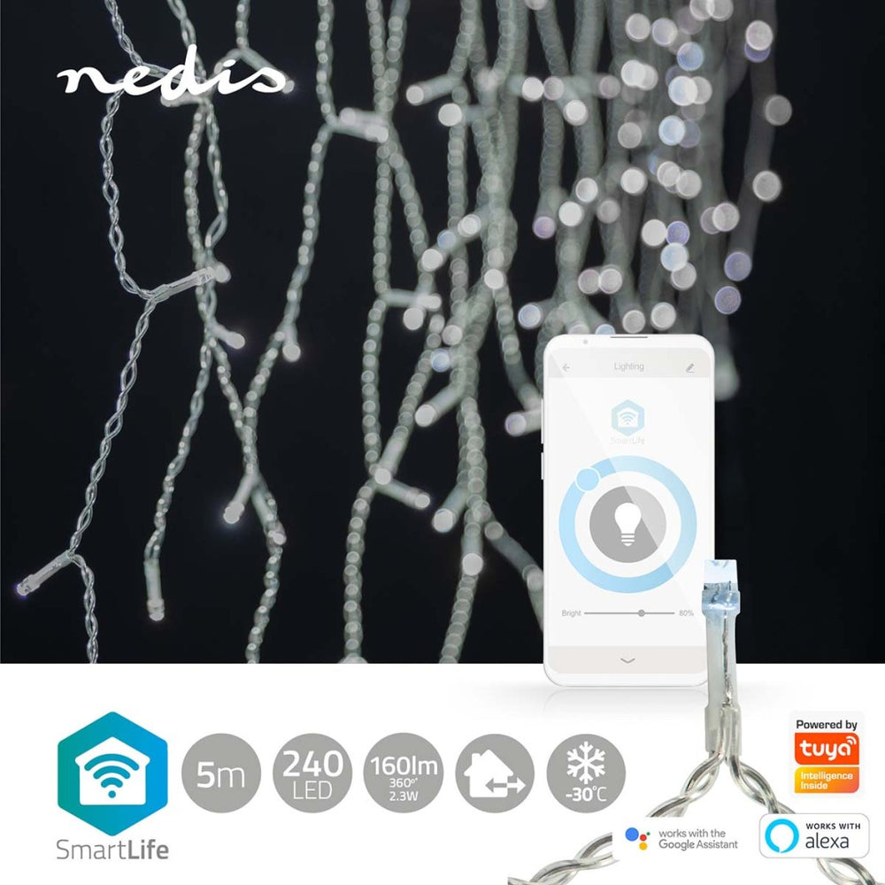 Nedis wifilxc03w250 smartlife decoratieve led ijspegel wifi koel wit 240 led #039;s 5,00 m android trade; ios