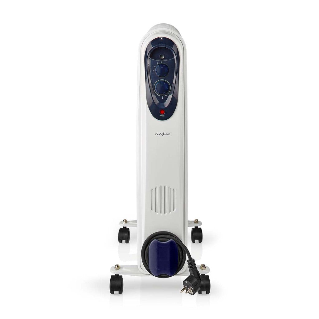 Nedis htoi30wt11 mobiele olieradiator 1000 1500 2500 w 11 vinnen verstelbare thermostaat 3 warmte standen omvalpreventie wit