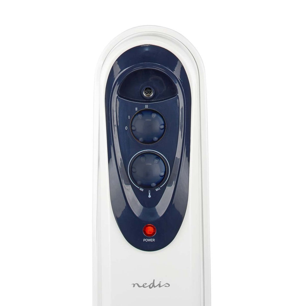 Nedis htoi30wt11 mobiele olieradiator 1000 1500 2500 w 11 vinnen verstelbare thermostaat 3 warmte standen omvalpreventie wit