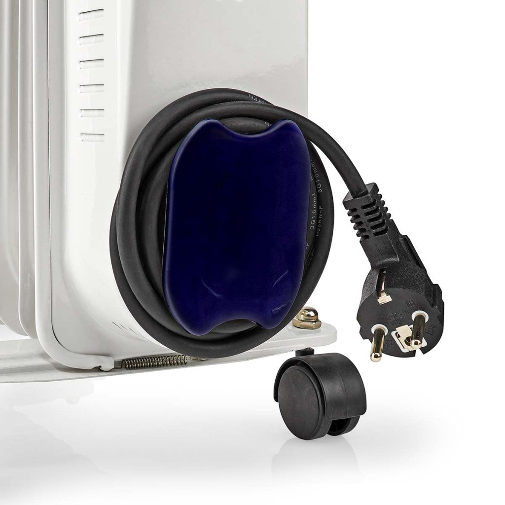 Nedis htoi30wt11 mobiele olieradiator 1000 1500 2500 w 11 vinnen verstelbare thermostaat 3 warmte standen omvalpreventie wit