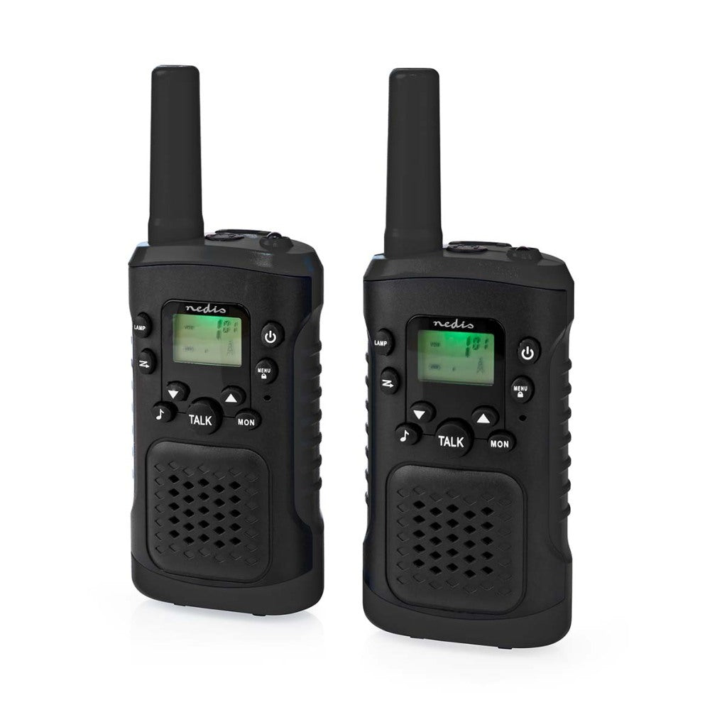 Nedis WLTK0610BK Walkie Talkie Set 2 Handsets Tot 6 Frequentiekanalen: 8 Vox Tot 3 Uur Koptelefoonuitgang 2 Headsets Zwart