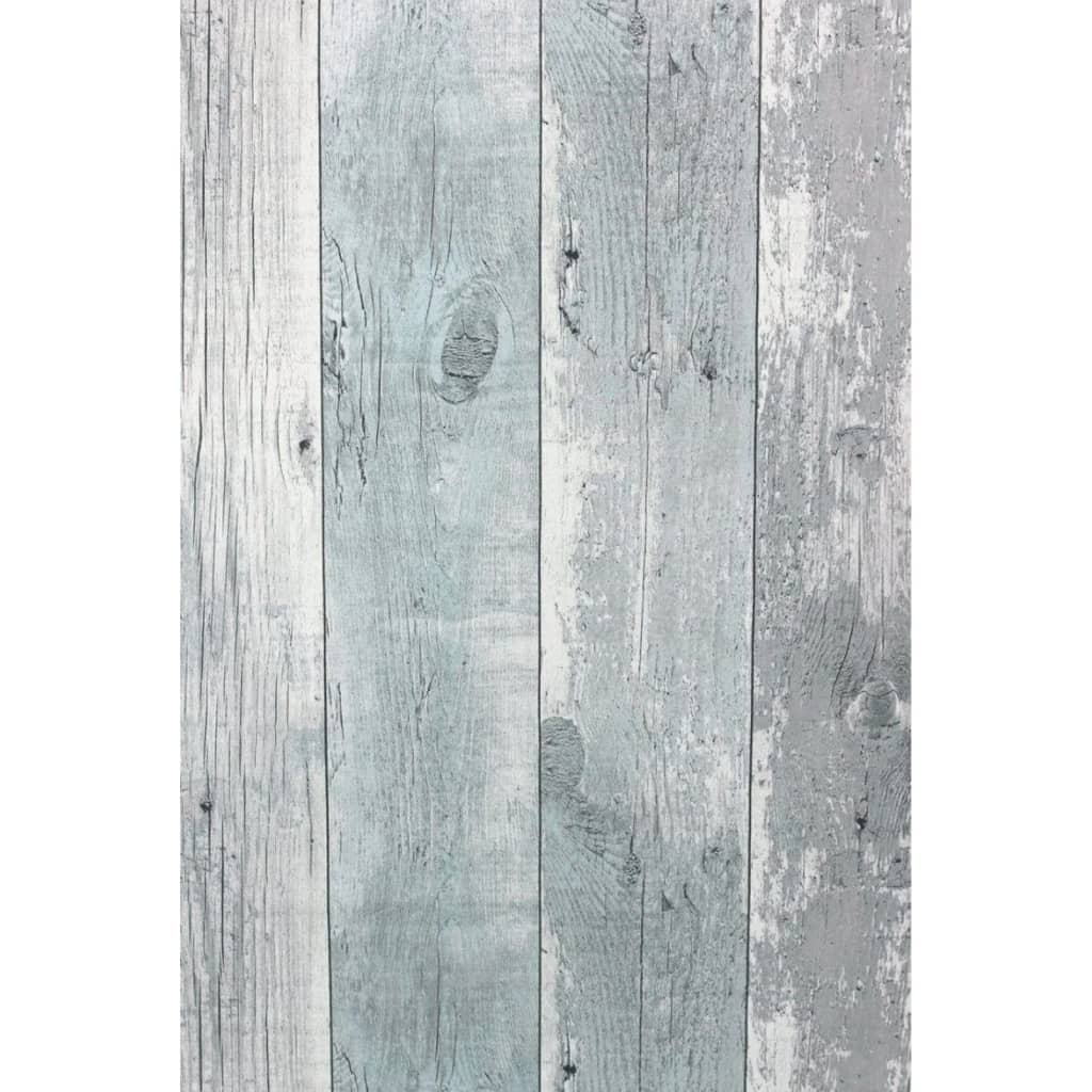 Noordwand Noordwand Behang Topchic Houten Planken grijs en blauw
