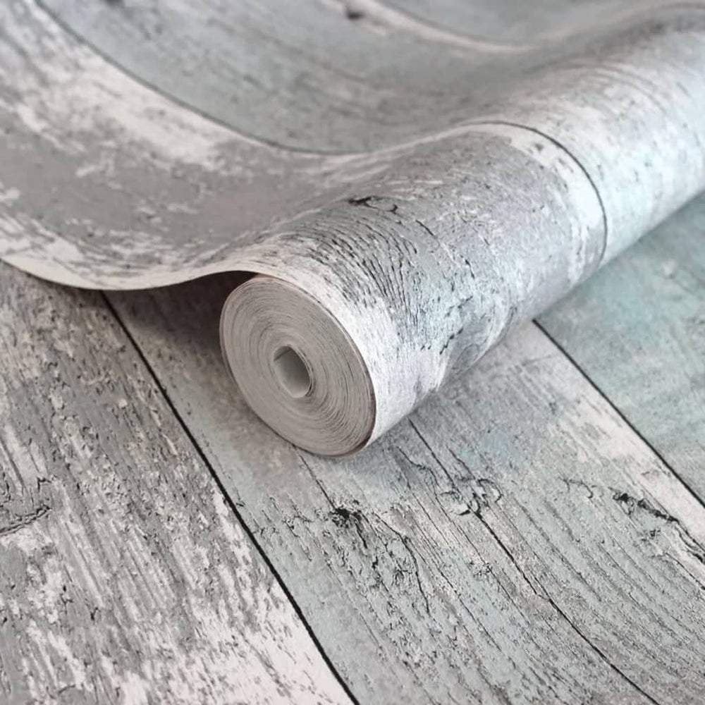 Noordwand Noordwand Behang Topchic Houten Planken grijs en blauw