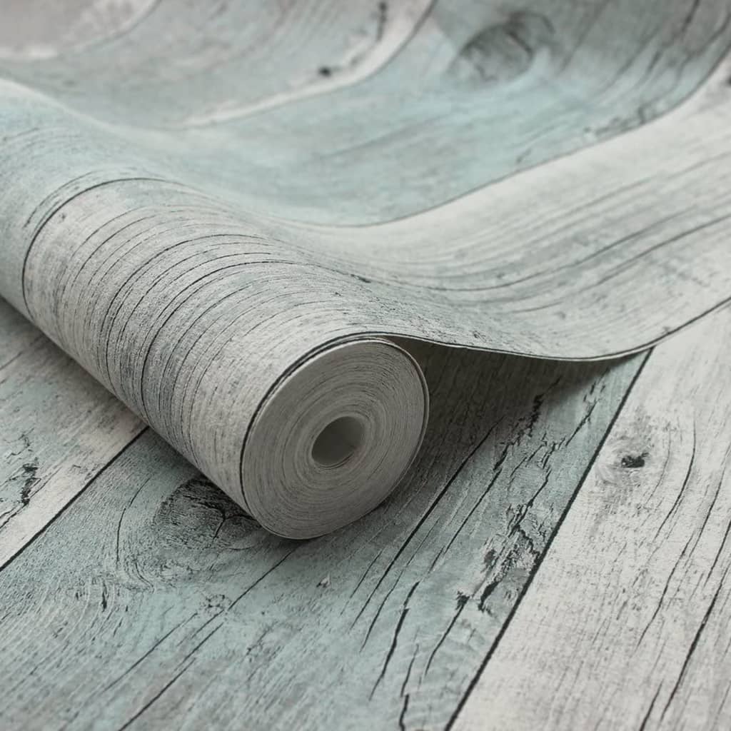 Noordwand Noordwand Behang Topchic Houten Planken grijs en blauw