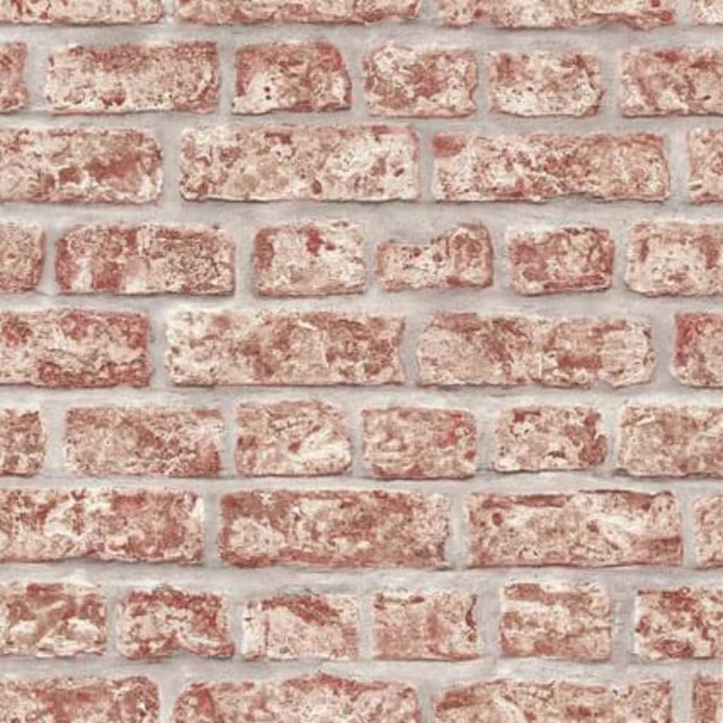 Noordwand behang topchic bricks rood en grijs