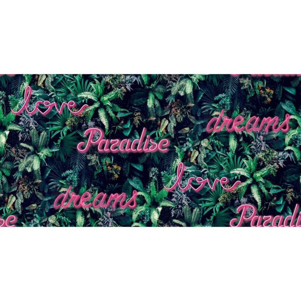 Noordwand Noordwand Behang Good Vibes Neonletter met planten groen en roze