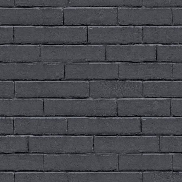 Noordwand Noordwand Behang Good Vibes Chalkboard brick wall zwart en grijs