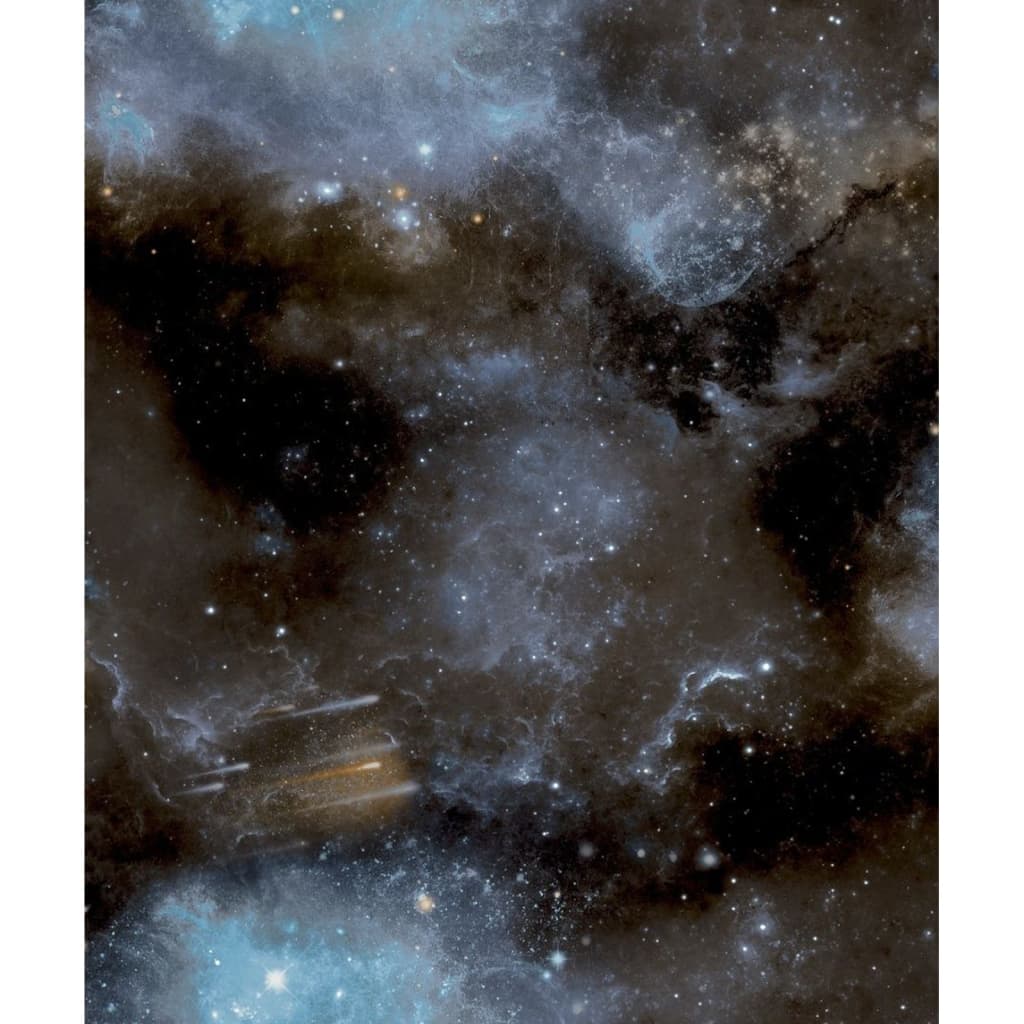 Noordwand behang good vibes galaxy met sterren blauw en zwart
